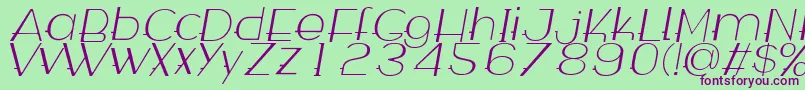 fuente Wabeco Thinitalic – Fuentes Moradas Sobre Fondo Verde