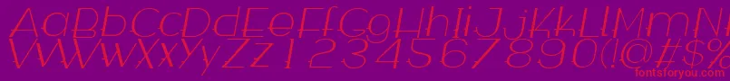 fuente Wabeco Thinitalic – Fuentes Rojas Sobre Fondo Morado