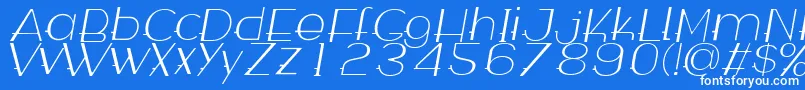 Wabeco Thinitalic Font – White Fonts on Blue Background