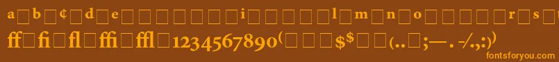 Fonte AtlantixProBlackSsiBold – fontes laranjas em um fundo marrom