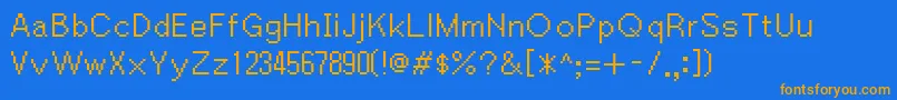 Igiari Font – Orange Fonts on Blue Background