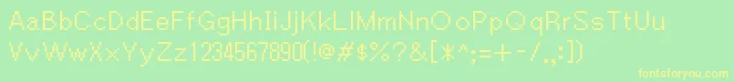 フォントIgiari – 黄色の文字が緑の背景にあります