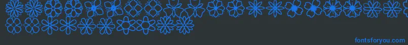 SecondFlowersSt Font – Blue Fonts on Black Background