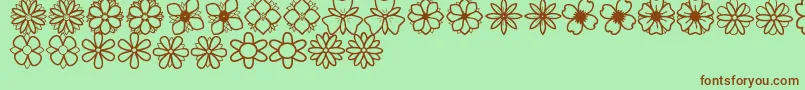 SecondFlowersSt Font – Brown Fonts on Green Background