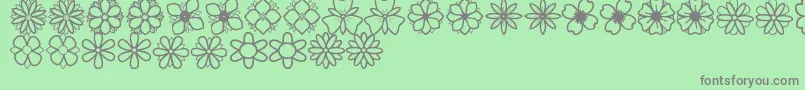 SecondFlowersSt Font – Gray Fonts on Green Background