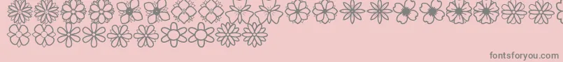 SecondFlowersSt-Schriftart – Graue Schriften auf rosa Hintergrund