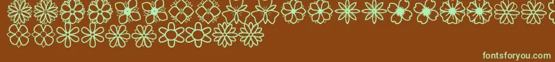 SecondFlowersSt Font – Green Fonts on Brown Background