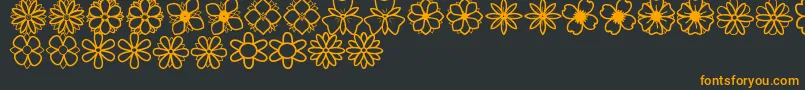 SecondFlowersSt Font – Orange Fonts on Black Background