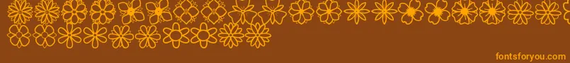 SecondFlowersSt Font – Orange Fonts on Brown Background