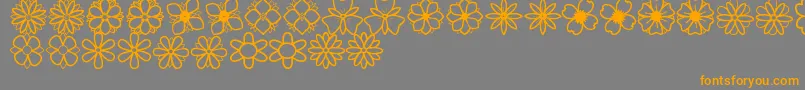 SecondFlowersSt-Schriftart – Orangefarbene Schriften auf grauem Hintergrund