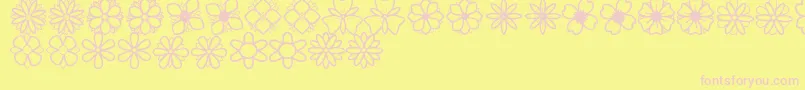 SecondFlowersSt Font – Pink Fonts on Yellow Background