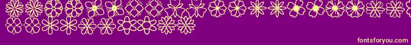 SecondFlowersSt Font – Yellow Fonts on Purple Background