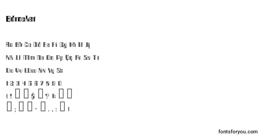 Czcionka Bdrocket – alfabet, cyfry, specjalne znaki