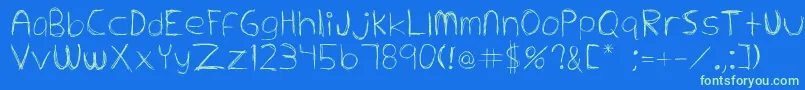 Extrafine Font – Green Fonts on Blue Background