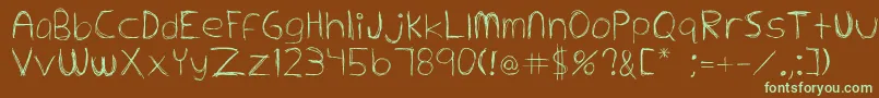Шрифт Extrafine – зелёные шрифты на коричневом фоне