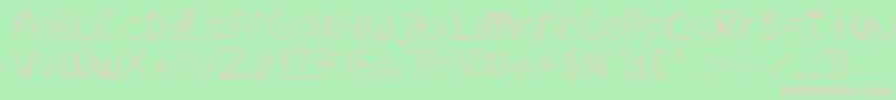 Extrafine-fontti – vaaleanpunaiset fontit vihreällä taustalla