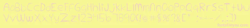 フォントExtrafine – ピンクのフォント、黄色の背景