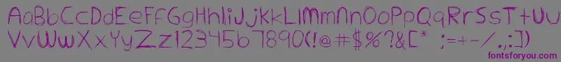 Extrafine-fontti – violetit fontit harmaalla taustalla