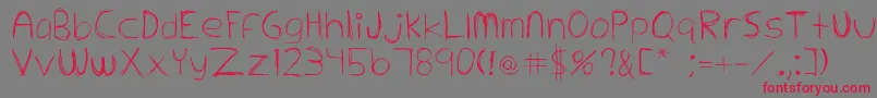 フォントExtrafine – 赤い文字の灰色の背景