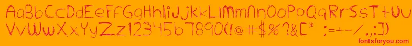Extrafine Font – Red Fonts on Orange Background