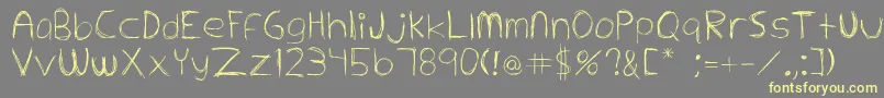 Extrafine-Schriftart – Gelbe Schriften auf grauem Hintergrund