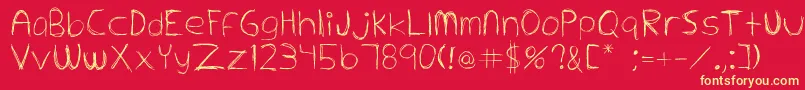 Extrafine Font – Yellow Fonts on Red Background