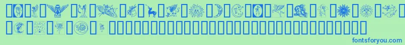 Thegoddess Font – Blue Fonts on Green Background