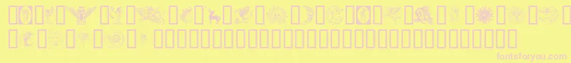 Thegoddess Font – Pink Fonts on Yellow Background