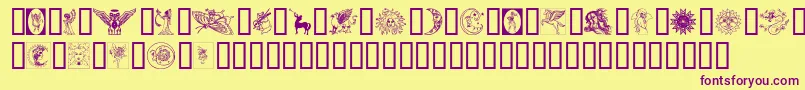 Thegoddess Font – Purple Fonts on Yellow Background