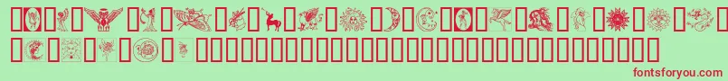 Thegoddess Font – Red Fonts on Green Background