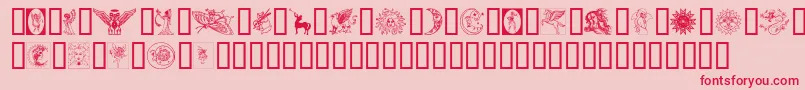 Thegoddess-Schriftart – Rote Schriften auf rosa Hintergrund