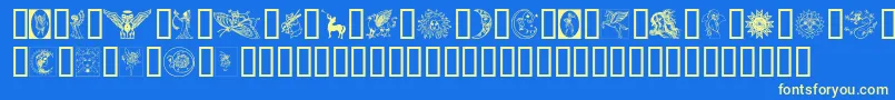 Thegoddess Font – Yellow Fonts on Blue Background