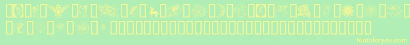 Thegoddess Font – Yellow Fonts on Green Background