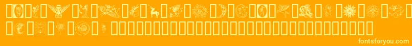 Thegoddess Font – Yellow Fonts on Orange Background