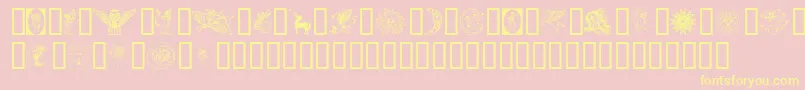 Thegoddess Font – Yellow Fonts on Pink Background