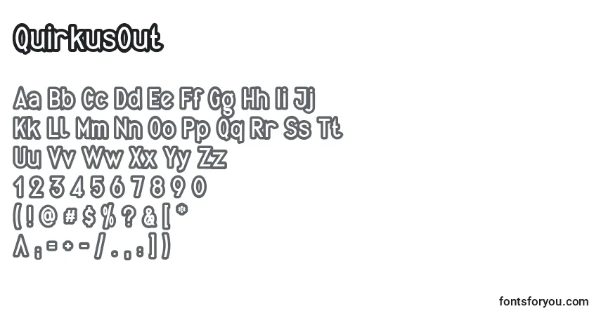 QuirkusOut-fontti – aakkoset, numerot, erikoismerkit