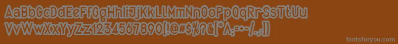 Więcej informacji o czcionce QuirkusOut Czcionka QuirkusOut – szare czcionki na brązowym tle