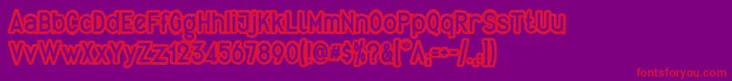 QuirkusOut-fontti – punaiset fontit violetilla taustalla