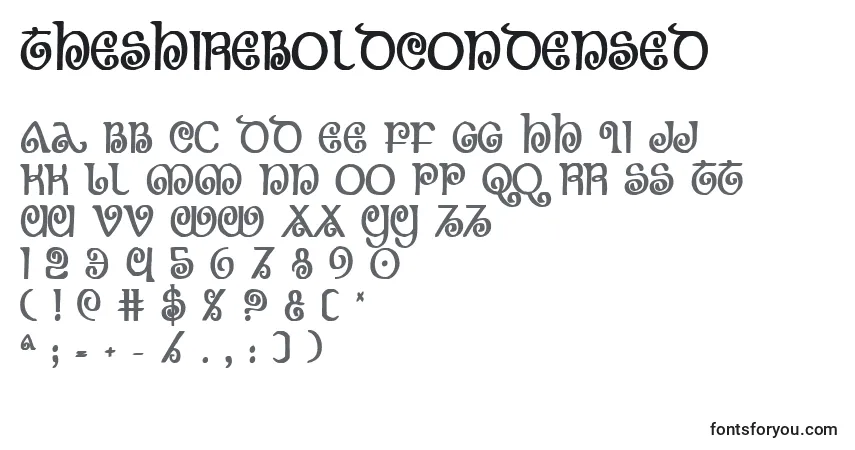 Czcionka TheShireBoldCondensed – alfabet, cyfry, specjalne znaki
