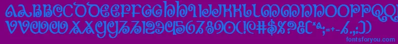 TheShireBoldCondensed-Schriftart – Blaue Schriften auf violettem Hintergrund