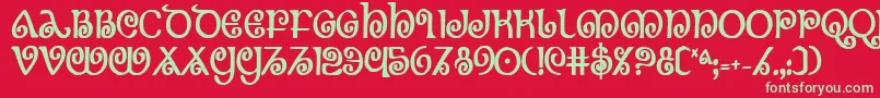 TheShireBoldCondensed Font – Green Fonts on Red Background