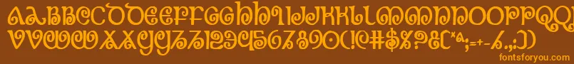 TheShireBoldCondensed Font – Orange Fonts on Brown Background