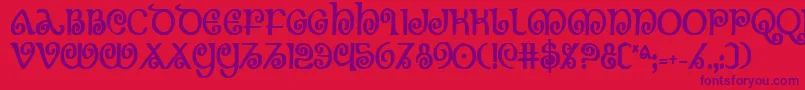 TheShireBoldCondensed Font – Purple Fonts on Red Background