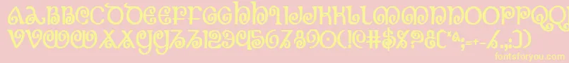 TheShireBoldCondensed Font – Yellow Fonts on Pink Background