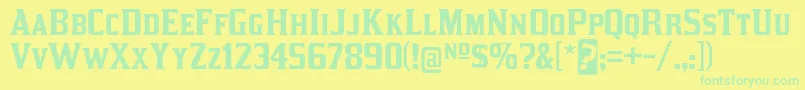 KirstyRg Font – Green Fonts on Yellow Background