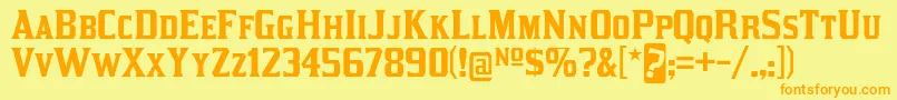 KirstyRg Font – Orange Fonts on Yellow Background