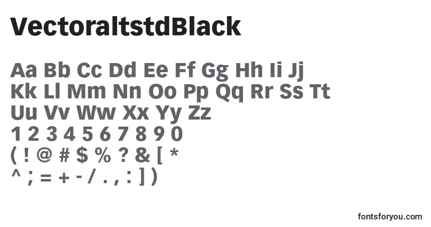 Schriftart VectoraltstdBlack – Alphabet, Zahlen, spezielle Symbole