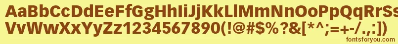 VectoraltstdBlack Font – Brown Fonts on Yellow Background