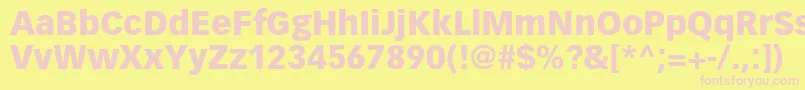 VectoraltstdBlack-Schriftart – Rosa Schriften auf gelbem Hintergrund