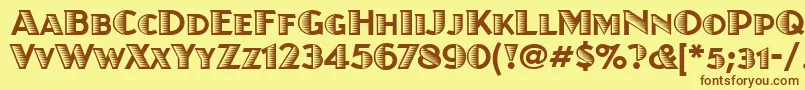 JuanitaxiloitcTt Font – Brown Fonts on Yellow Background